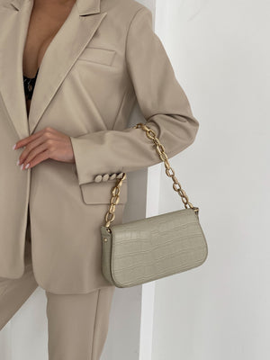 Hermine Oversized Longline Blazer – Beige