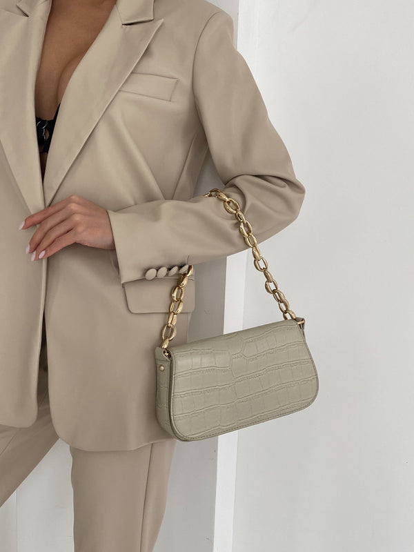 Hermine Oversized Longline Blazer – Beige