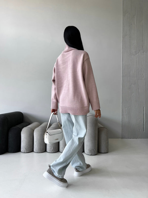 Maëlle Oversized Knit Sweater – Pink