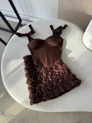 Émeraude Corset Top & Textured Skirt Set