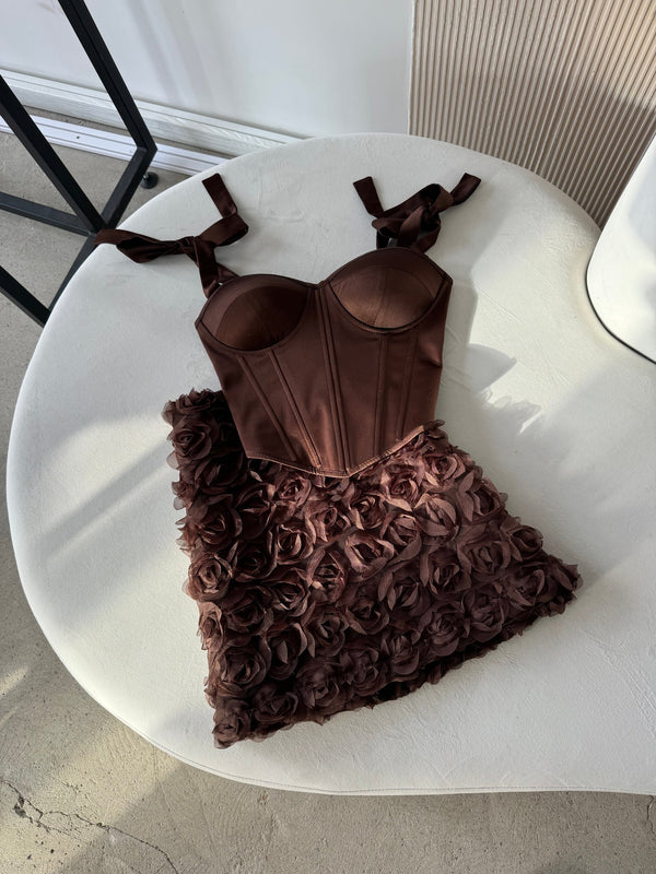 Émeraude Corset Top & Textured Skirt Set