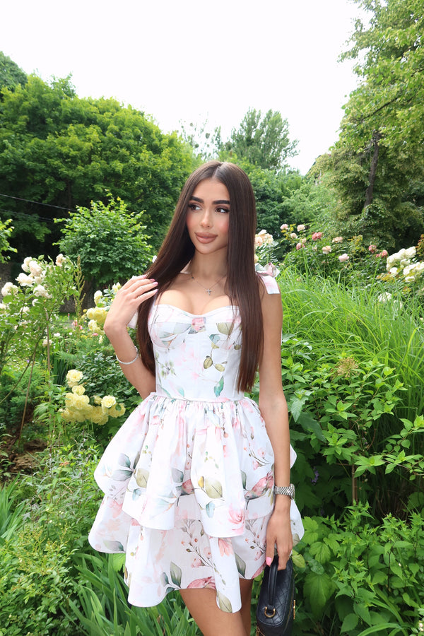 Charline Printed Bustier Mini Dress