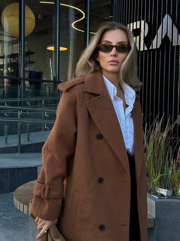 Marceline Belted Wool-Look Coat