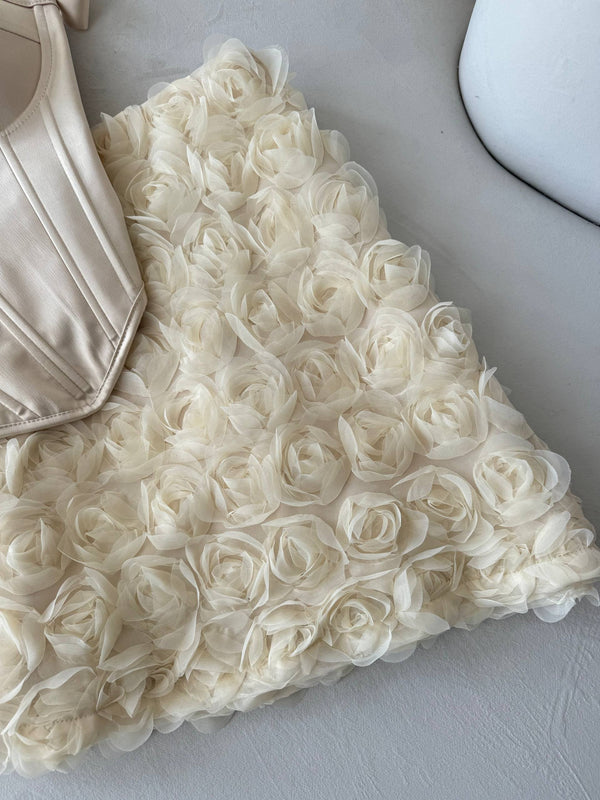 Émeraude Corset Top & Textured Skirt Set