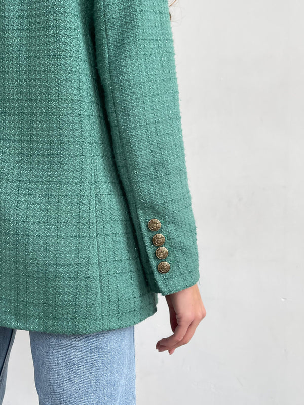 Gwendoline Double-Breasted Oversized Blazer – Green