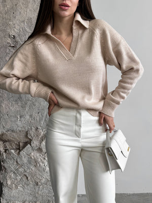 Elin Knit Blouse – Sand
