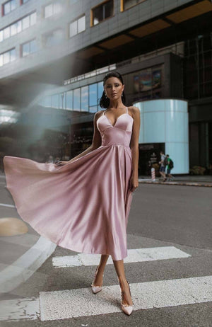 Prudence Satin Halter Maxi Dress