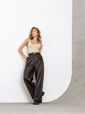 Clémence Pleated Wide-Leg Trousers