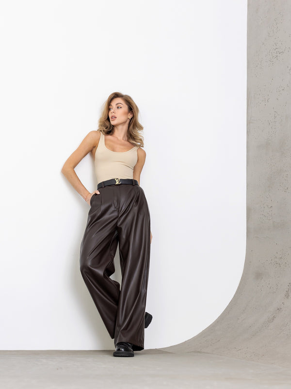 Clémence Pleated Wide-Leg Trousers