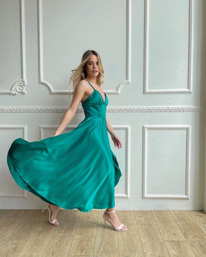 Prudence Satin Halter Maxi Dress