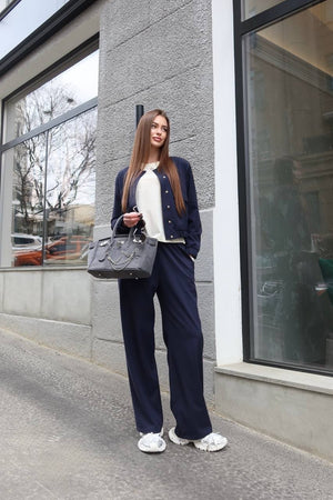 Solene Knit Lounge Set – Blue