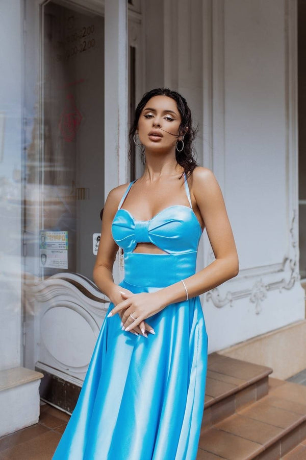 Rosine Satin Bustier Midi Dress