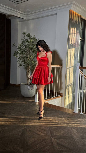 Léontine Tie-Strap Tiered Mini Dress – Mango