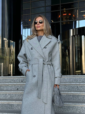 Marceline Belted Wool-Look Coat