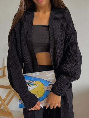 Selene Longline Cardigan – Black