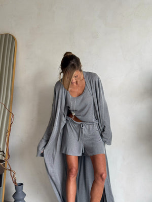 Albertine Knit Three-Piece Lounge Set – Grey