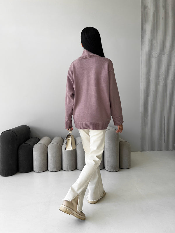 Maëlle Oversized Knit Sweater – Dusty Pink