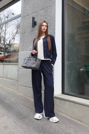 Solene Knit Lounge Set – Blue