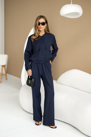 Solene Knit Lounge Set – Blue