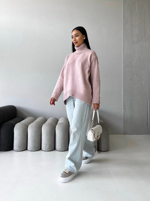 Maëlle Oversized Knit Sweater – Pink