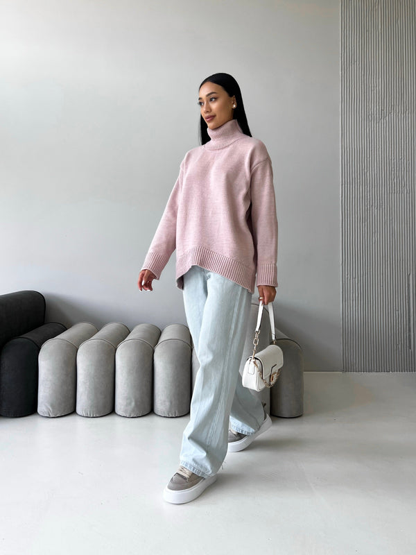 Maëlle Oversized Knit Sweater – Pink