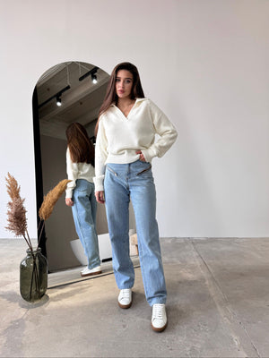 Elin Knit Blouse – Milk White