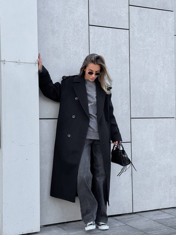 Marceline Belted Wool-Look Coat