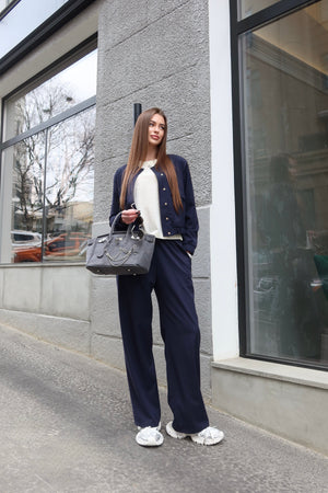 Solene Knit Lounge Set – Blue