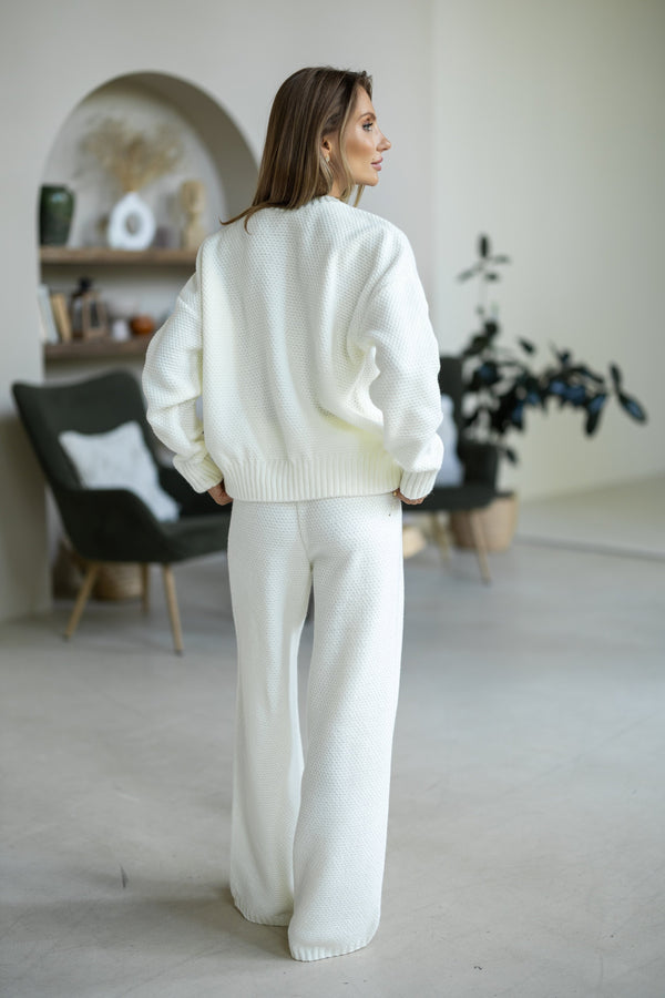 Anouk Knit Lounge Set – Milk White