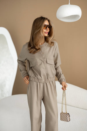 Solene Knit Lounge Set – Beige