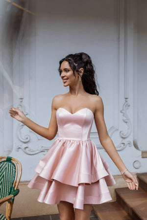 Valentine Strapless Tiered Mini Dress