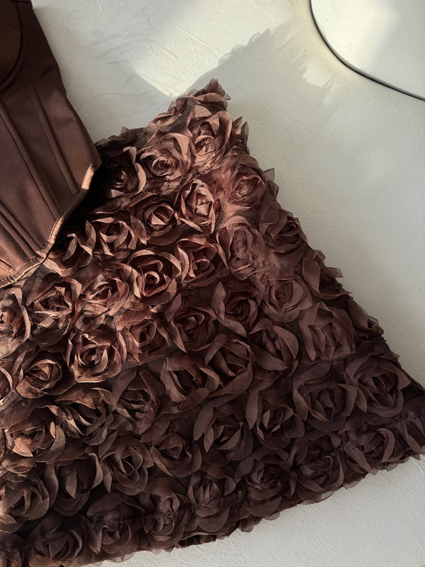 Émeraude Corset Top & Textured Skirt Set