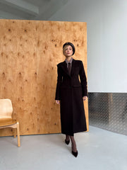 Irène Single-Breasted Wool Coat in Chocolate