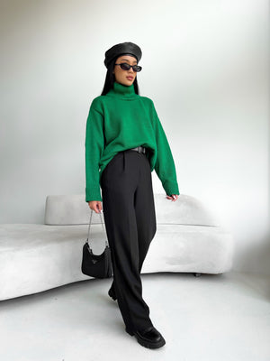 Maëlle Oversized Knit Sweater – Green