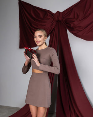 Mira Knit Crop & Skirt Set – Caramel