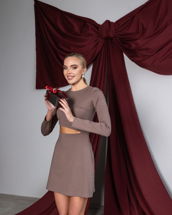 Mira Knit Crop & Skirt Set – Caramel