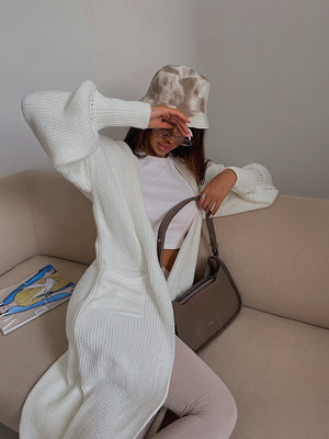 Selene Longline Cardigan – Milk White