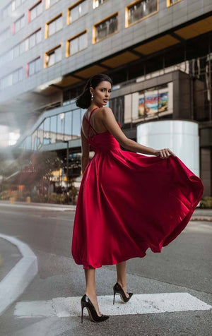 Prudence Satin Halter Maxi Dress