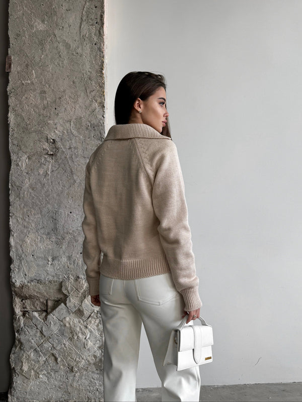 Elin Knit Blouse – Sand
