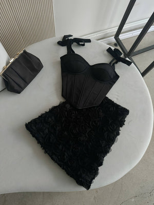 Émeraude Corset Top & Textured Skirt Set