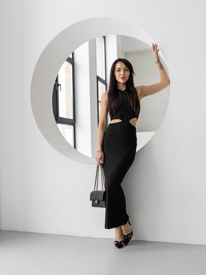 Alba Ribbed Knit Two-Piece – Black