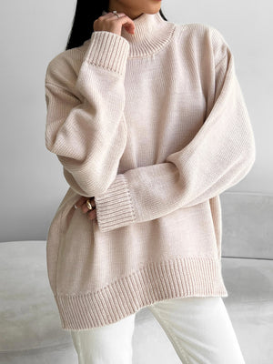 Maëlle Oversized Knit Sweater – Beige