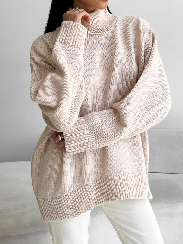 Maëlle Oversized Knit Sweater – Beige