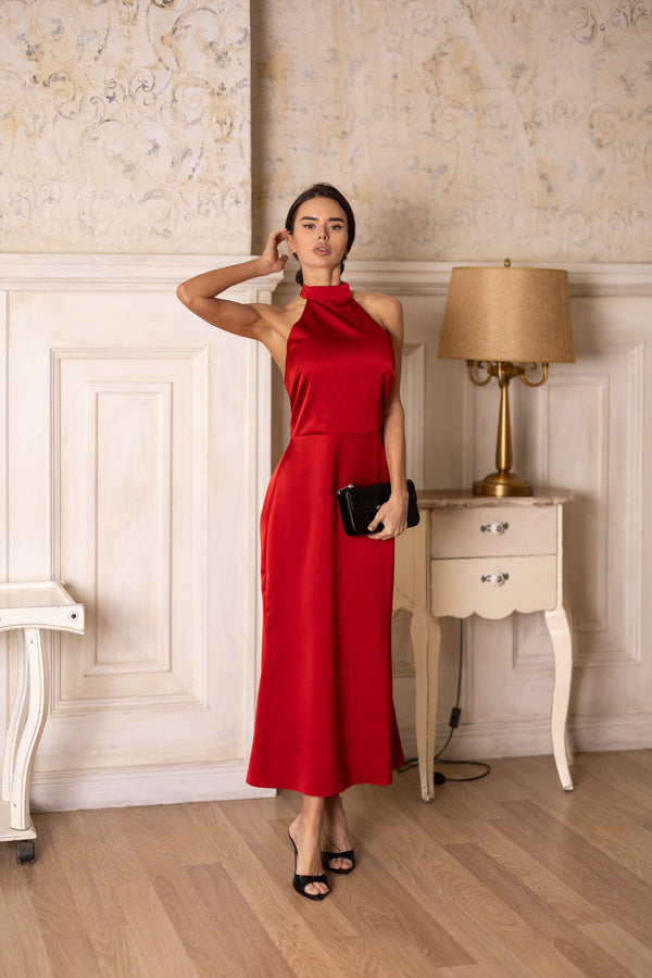 Océane Halter Jumpsuit – Red