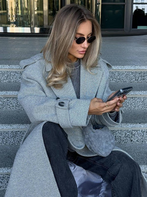 Marceline Belted Wool-Look Coat