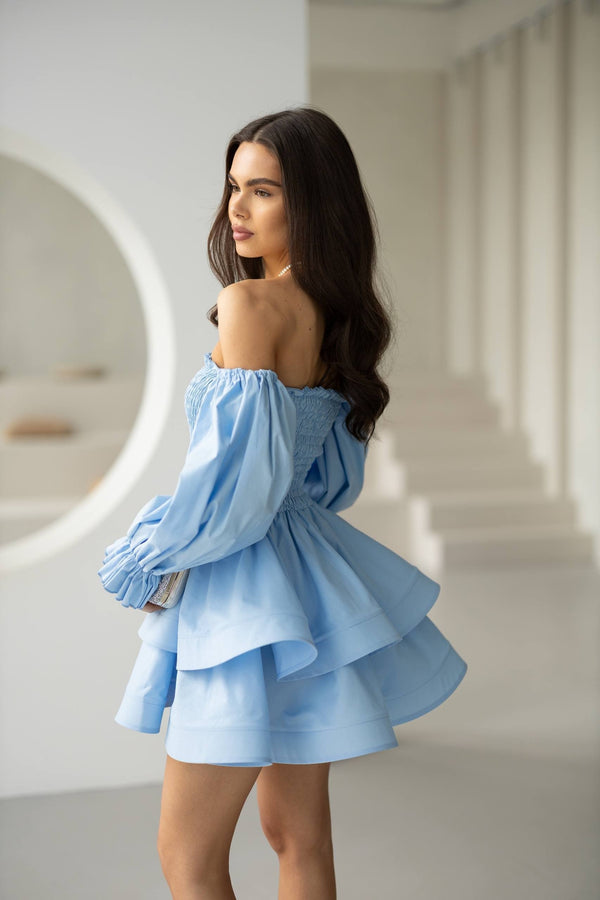 Zélie Shirred Off-Shoulder Mini Dress