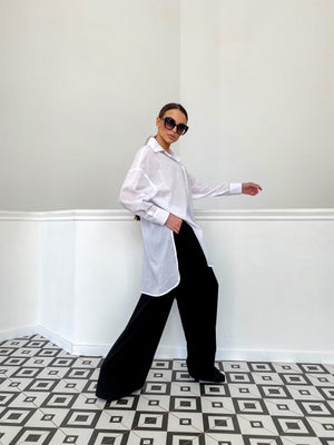 Émilie Oversized Cotton Shirt – White