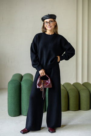 Anouk Knit Lounge Set – Black