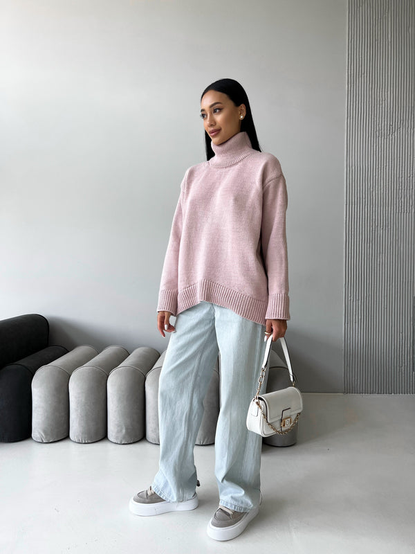 Maëlle Oversized Knit Sweater – Pink