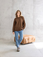 Marion Relaxed Crew Sweater in Brown